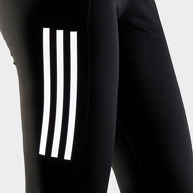 Back Right view of Women's adidas Own The Run Cropped Running Leggings in Black Click to zoom