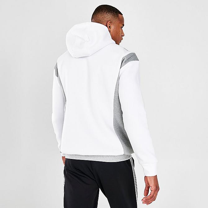 Back Right view of Men's adidas Originals ID96 Half-Zip Hoodie in White Click to zoom