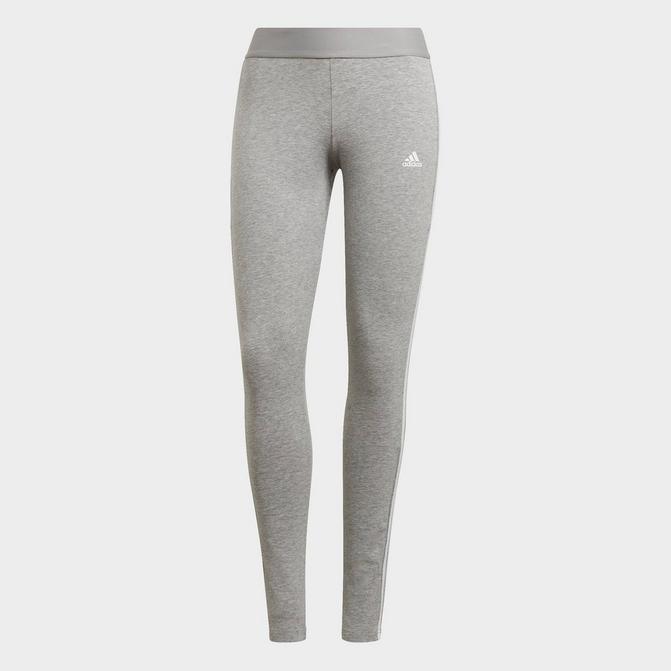 Adidas Women's 3 Stripe High Waist Active Leggings, Charcoal/White