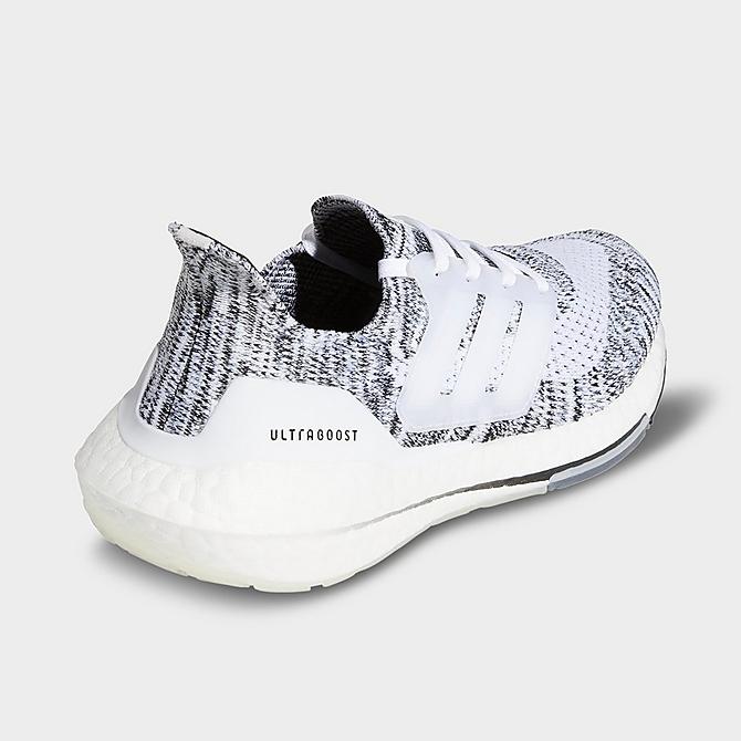Left view of Women's adidas UltraBOOST 21 Running Shoes in White/White/Black Click to zoom