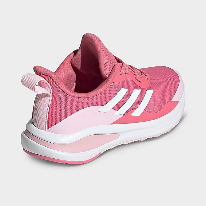 Left view of Girls' Big Kids' adidas FortaRun Lace Running Shoes in Clear Pink/Cloud White/Rose Tone Click to zoom