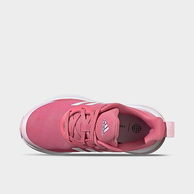Back view of Girls' Big Kids' adidas FortaRun Lace Running Shoes in Clear Pink/Cloud White/Rose Tone Click to zoom