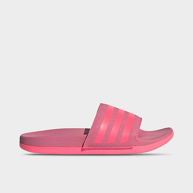 Right view of Girls' Big Kids' adidas Adilette Comfort Slide Sandals in Rose Tone Click to zoom