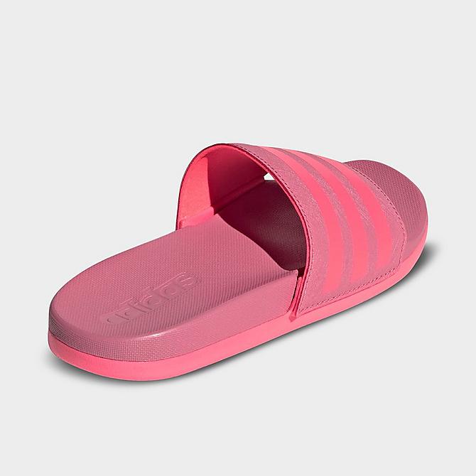 Left view of Girls' Big Kids' adidas Adilette Comfort Slide Sandals in Rose Tone Click to zoom