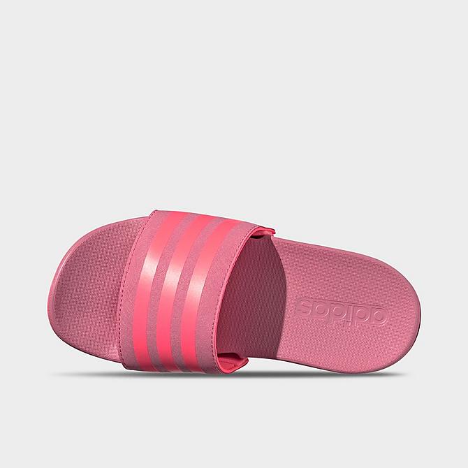 Back view of Girls' Big Kids' adidas Adilette Comfort Slide Sandals in Rose Tone Click to zoom