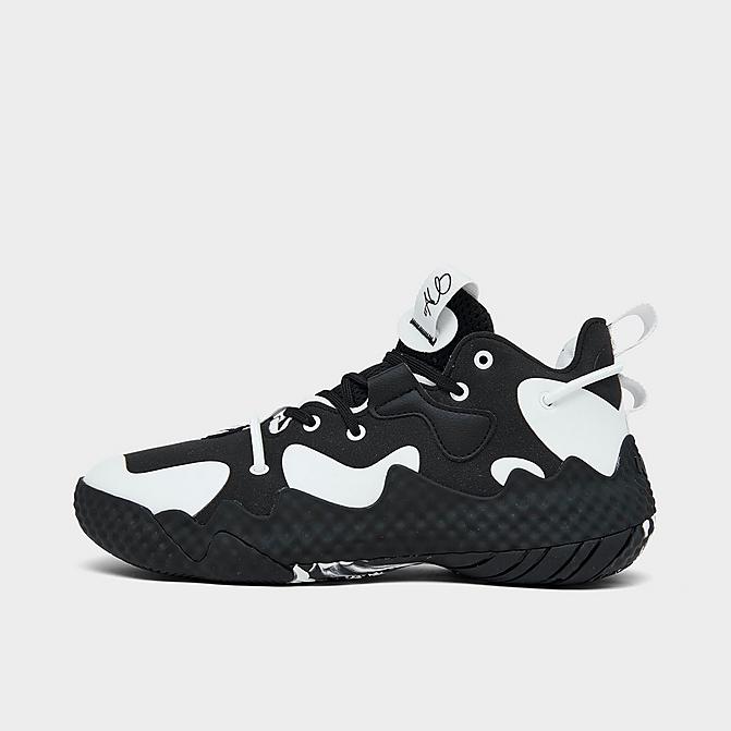 Right view of Big Kids' adidas Harden Vol. 6 Basketball Shoes in Core Black/Core Black/Cloud White Click to zoom