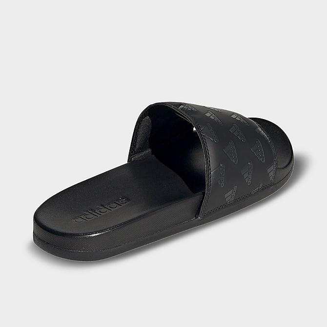 Left view of Men's adidas Adilette Cloudfoam Plus Slide Sandals in Black/Carbon/Black Click to zoom
