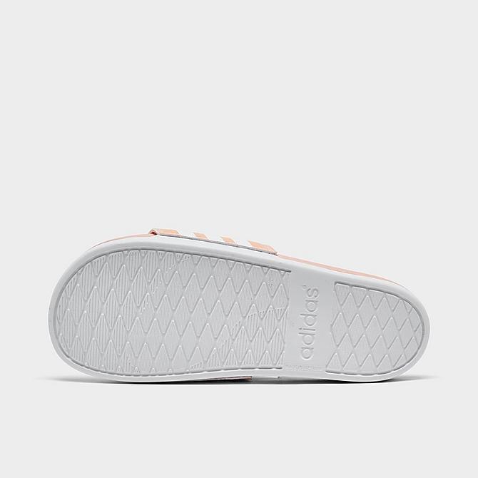 Bottom view of Women's adidas Adilette Comfort Slide Sandals in Vapour Pink/White/White Click to zoom
