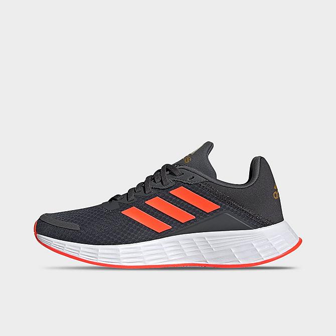 Front view of Big Kids' adidas Duramo SL Running Shoes in Grey/Solar Red/Carbon Click to zoom