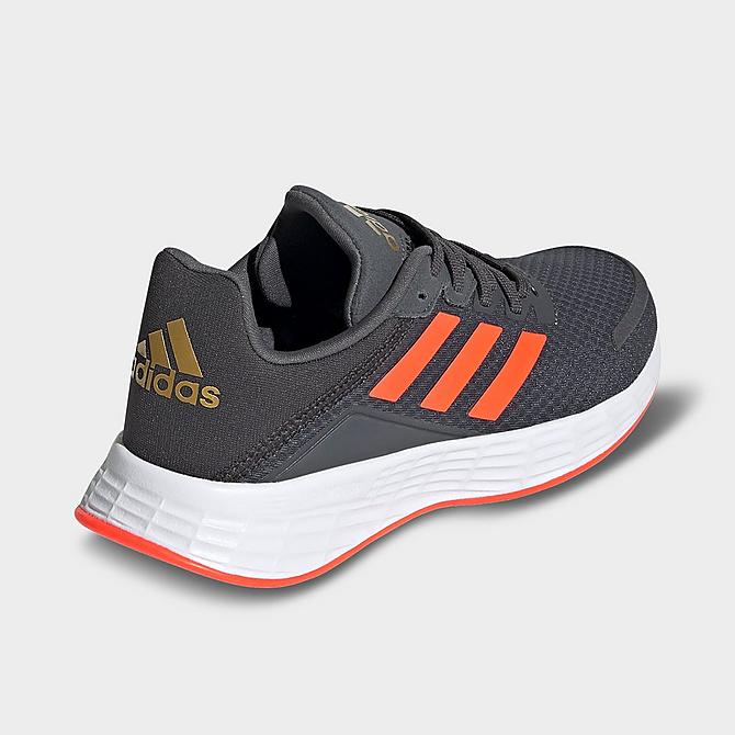 Left view of Big Kids' adidas Duramo SL Running Shoes in Grey/Solar Red/Carbon Click to zoom