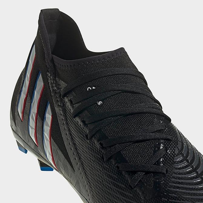 Front view of Men's adidas Predator Edge.3 Firm Ground Soccer Cleats in Black/White/Vivid Red Click to zoom