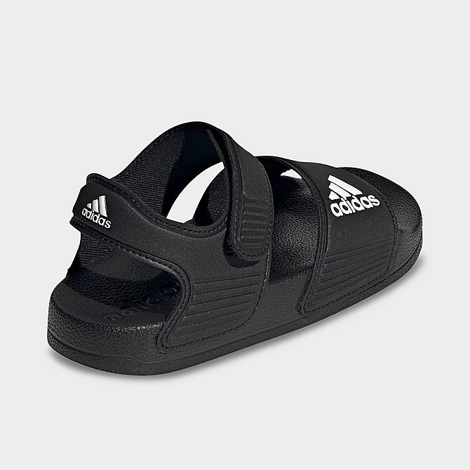 Left view of Big Kids' adidas Adilette Sandals in Black/White/Black Click to zoom