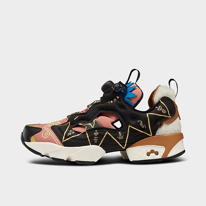 Right view of Men's Reebok x Minions Instapump Fury Casual Shoes in Black/Rustic Clay/Gold Metallic Click to zoom