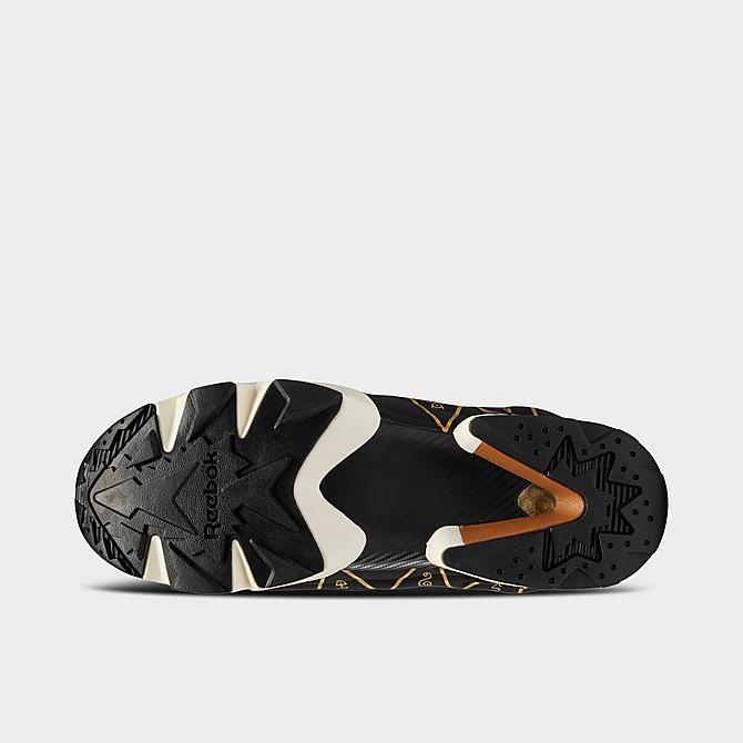 Bottom view of Men's Reebok x Minions Instapump Fury Casual Shoes in Black/Rustic Clay/Gold Metallic Click to zoom
