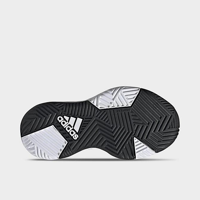 Bottom view of Big Kids' adidas Ownthegame 2.0 Basketball Shoes in Core Black/Cloud White/Core Black Click to zoom