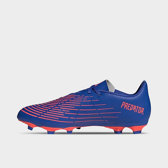 Right view of Men's adidas Predator Edge.4 Flexible Ground Soccer Cleats in Hi-Res Blue/Turbo/Hi-Res Blue Click to zoom