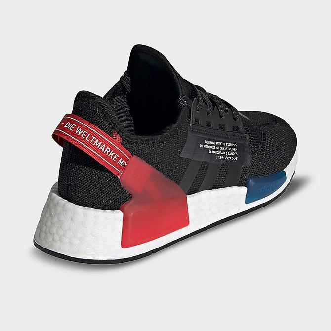 Left view of Big Kids' adidas Originals NMD_R1 V2 Casual Shoes in Core Black/Cloud White/Red/Blue Click to zoom