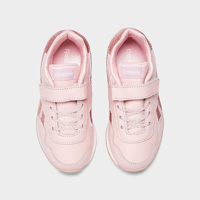 Back view of Girls' Toddler Reebok Royal Classic Jogger 3 Casual Shoes in Porcelain Pink Click to zoom