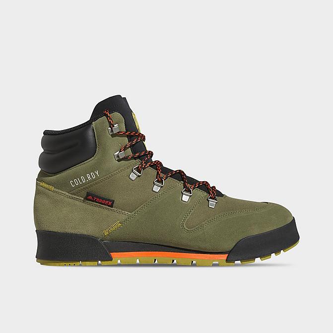 Right view of Men's adidas Terrex Snowpitch COLD.RDY Hiking Shoes in Focus Olive/Black/Pulse Olive Click to zoom