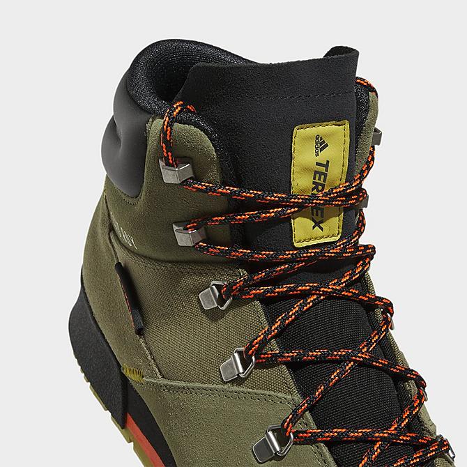 Front view of Men's adidas Terrex Snowpitch COLD.RDY Hiking Shoes in Focus Olive/Black/Pulse Olive Click to zoom