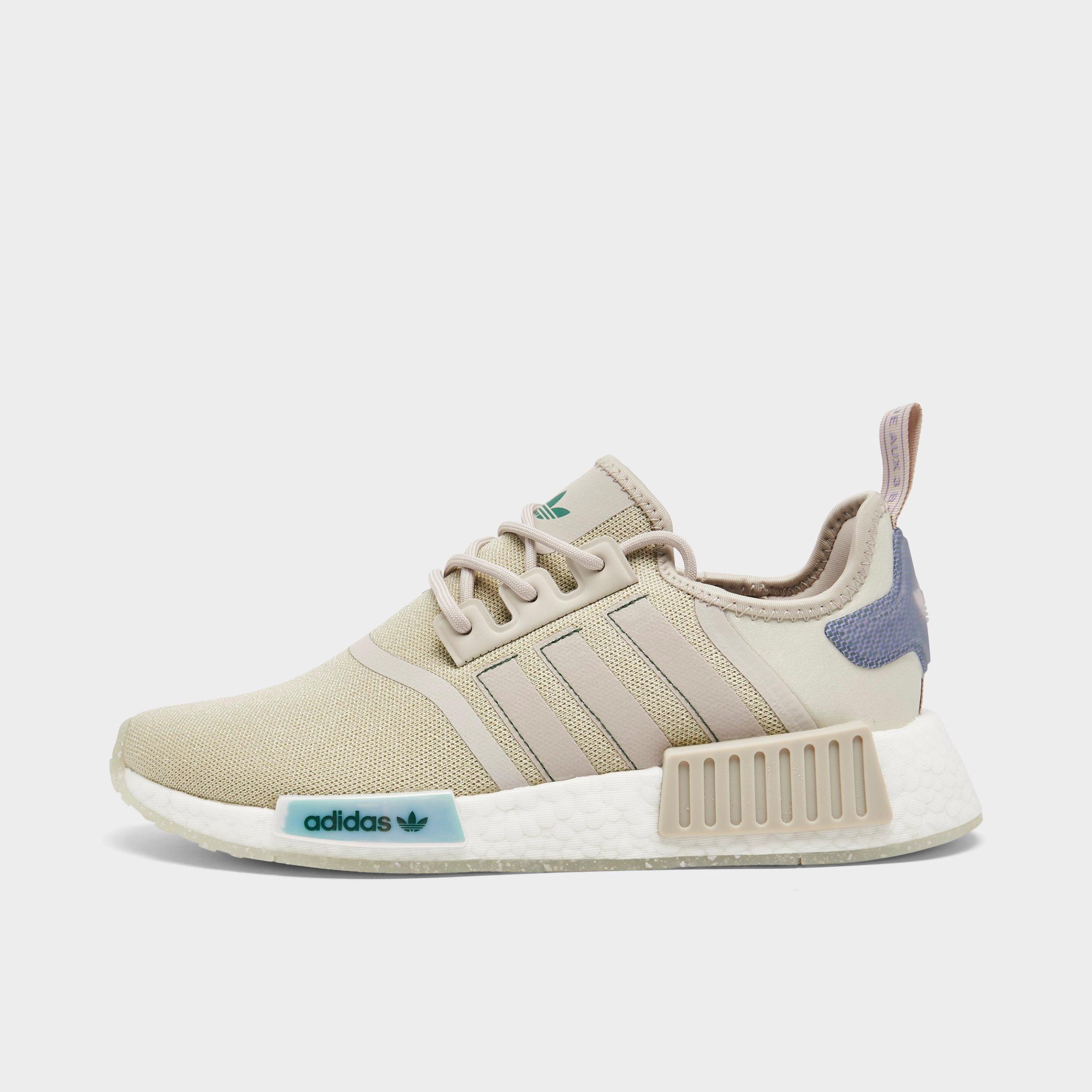 Right view of Women's adidas Originals NMD R1 Casual Shoes in Bliss/Bliss/Tech Emerald Click to zoom