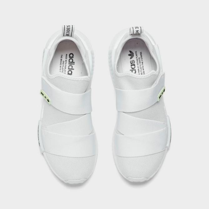 Adidas white no lace sales shoes