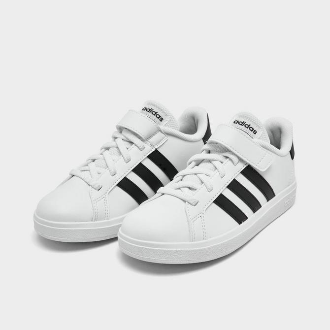 adidas Grand Court Court Elastic Lace and Top Strap Shoes - White