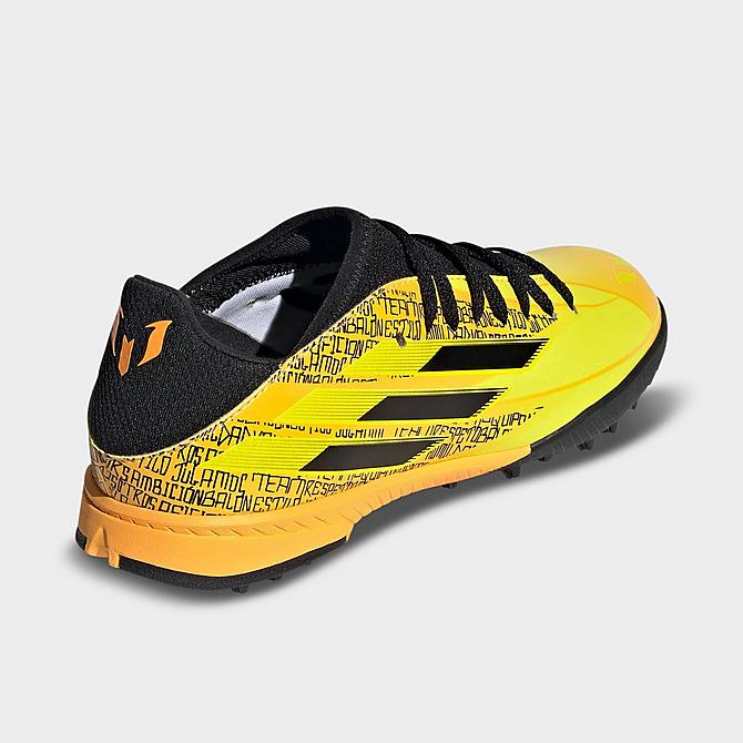 Left view of Big Kids' adidas X Speedflow Messi.3 Turf Soccer Cleats in Solar Gold/Core Black/Bright Yellow Click to zoom