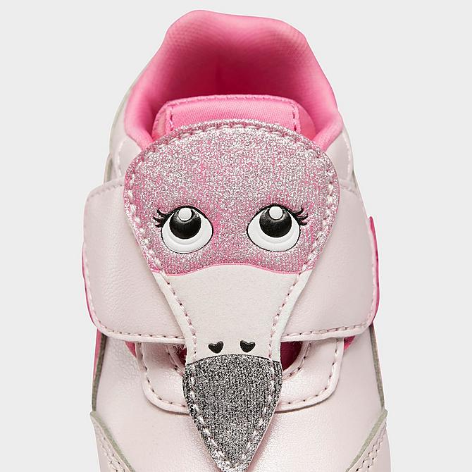 Front view of Kids' Toddler Reebok Royal Classic Jogger 2 Casual Shoes in Porcelain Pink/True Pink/Core Black Click to zoom