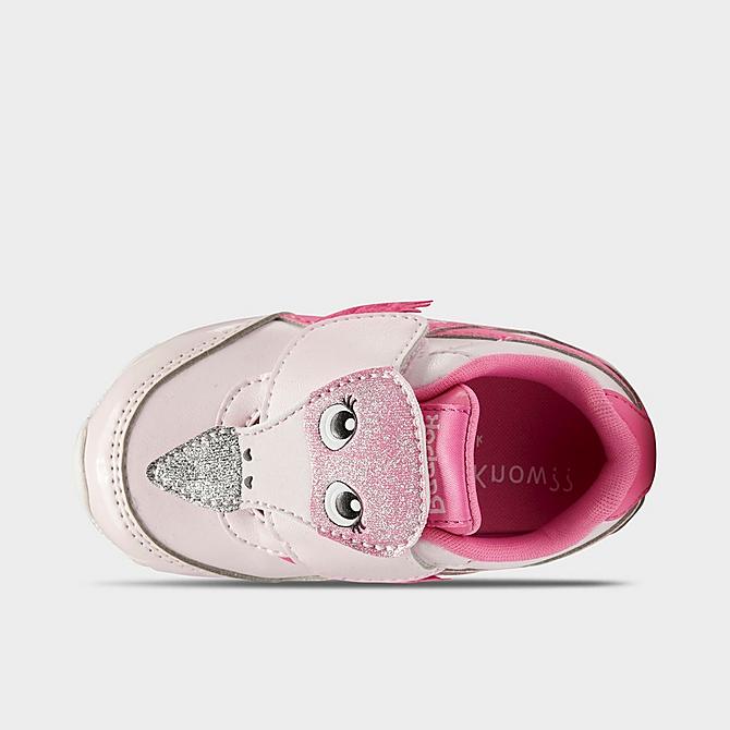 Back view of Kids' Toddler Reebok Royal Classic Jogger 2 Casual Shoes in Porcelain Pink/True Pink/Core Black Click to zoom