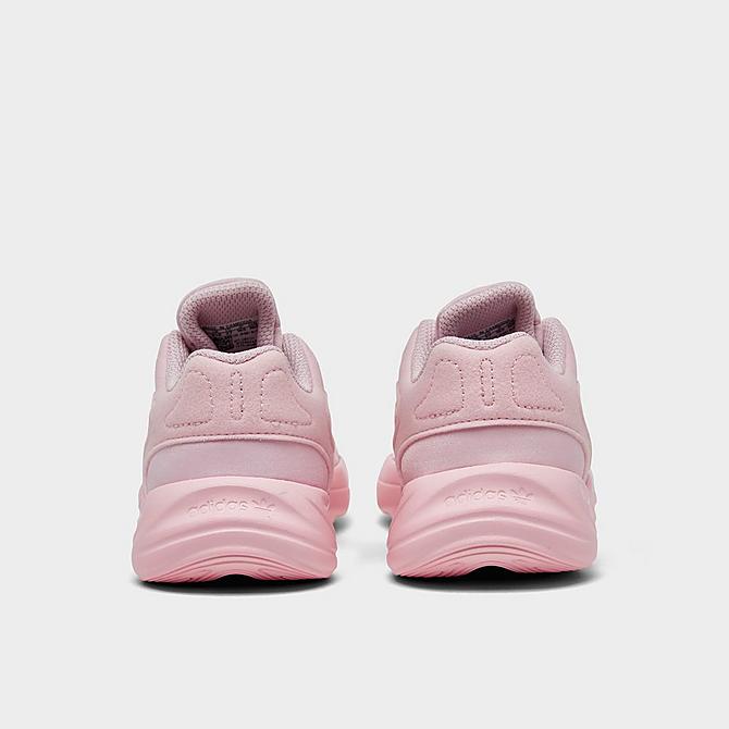 Left view of Girls' Toddler adidas Originals Ozelia Stretch Lace Casual Shoes in Clear Pink/Core Black/Clear Pink Click to zoom