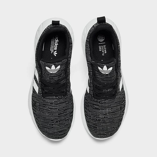 Back view of Little Kids' adidas Originals Swift Run 22 Casual Shoes in Core Black/Cloud White/Grey Five Click to zoom