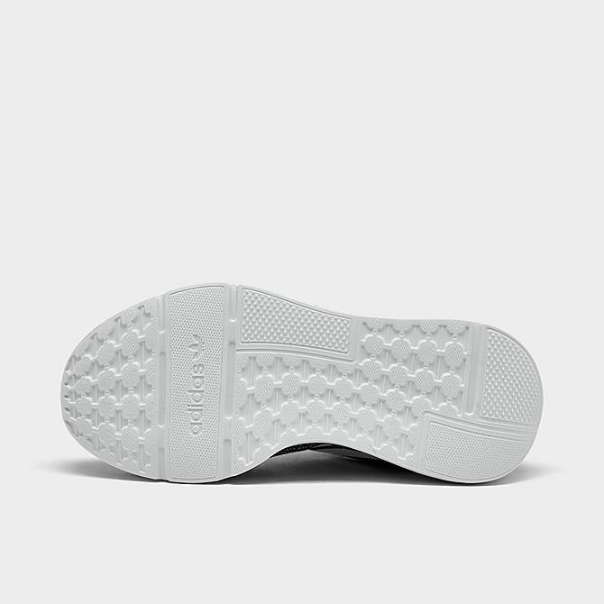 Bottom view of Little Kids' adidas Originals Swift Run 22 Casual Shoes in Core Black/Cloud White/Grey Five Click to zoom