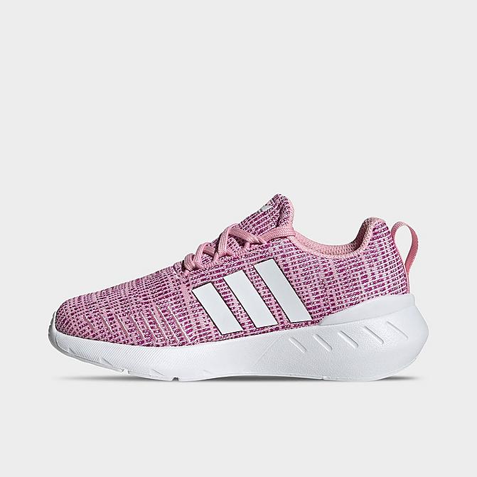 Right view of Little Kids' adidas Originals Swift Run 22 Casual Shoes in True Pink/White/Vivid Pink Click to zoom
