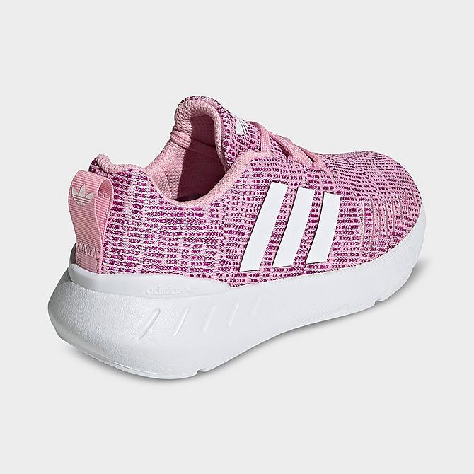 Left view of Little Kids' adidas Originals Swift Run 22 Casual Shoes in True Pink/White/Vivid Pink Click to zoom