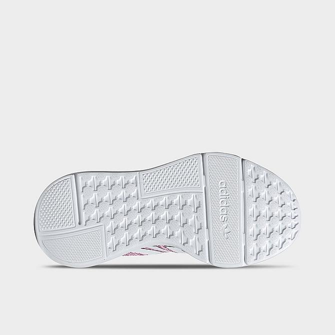Bottom view of Little Kids' adidas Originals Swift Run 22 Casual Shoes in True Pink/White/Vivid Pink Click to zoom