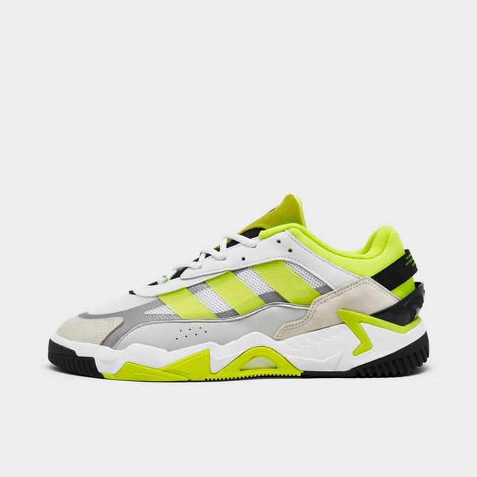 Right view of Men's adidas Originals Niteball II Casual Shoes in Footwear White/Solar Yellow/Core Black Click to zoom
