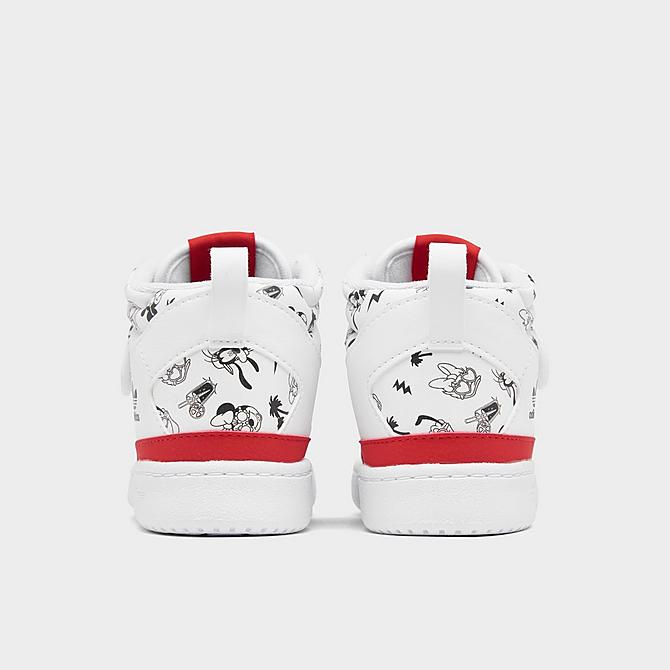Left view of Kids' Toddler adidas Originals x Disney Forum Mid 360 Casual Shoes in Cloud White/Vivid Red/Cloud White Click to zoom