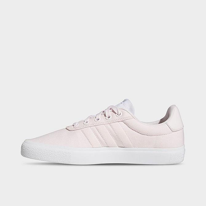 Front view of Women's adidas Essentials Vulc Raid3r Skateboarding Shoes in Almost Pink/Almost Pink/Cloud White Click to zoom