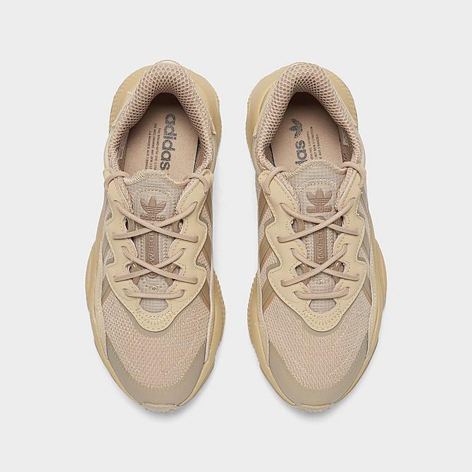 Back view of Big Kids' adidas Originals Ozweego Casual Shoes in Beige Tone/Beige Tone/Cardboard Click to zoom