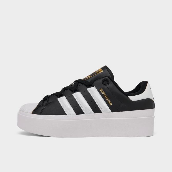 Womens adidas superstar black and clearance gold