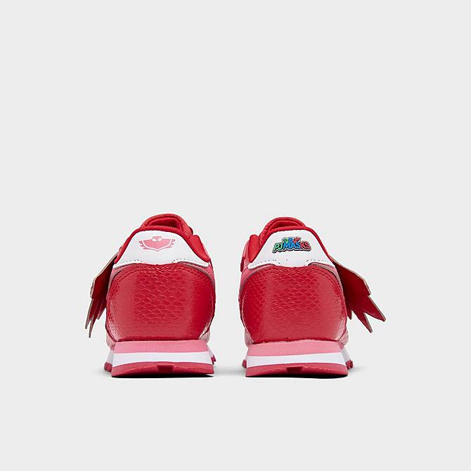 Left view of Kids’ Toddler Reebok x PJ Masks Owlette Classic Leather Casual Shoes in Vector Red/Super Pink/Ftwr White Click to zoom