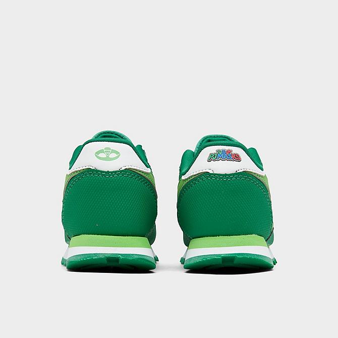 Left view of Kids’ Toddler Reebok x PJ Masks Gekko Classic Leather Casual Shoes in Goal Green/Positive Green/Footwear White Click to zoom