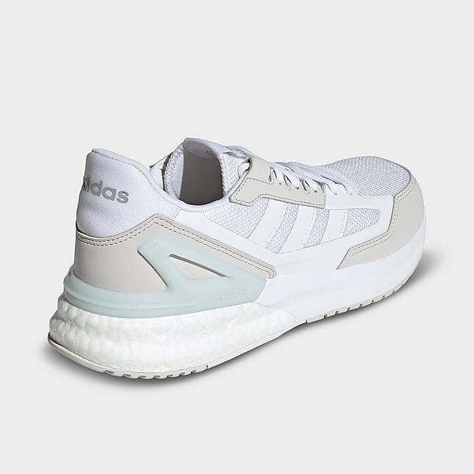Left view of Men's adidas Nebzed Super BOOST Casual Shoes in White/White/Grey One Click to zoom