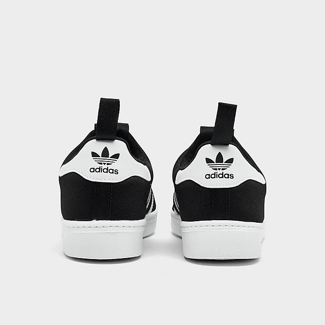 Left view of Boys' Little Kids' adidas Originals Superstar 360 Slip-On Casual Shoes in Black/White/Gold Metallic Click to zoom