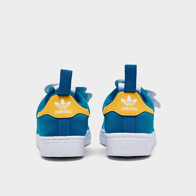 Left view of Little Kids' adidas Originals Disney Donald Duck Superstar 360 Casual Shoes in Cloud White/Blue/Cloud White Click to zoom