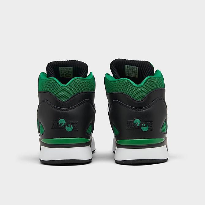 Left view of Men's Reebok Pump Omni Zone 2 Basketball Shoes in Core Black/Glen Green/Footwear White Click to zoom