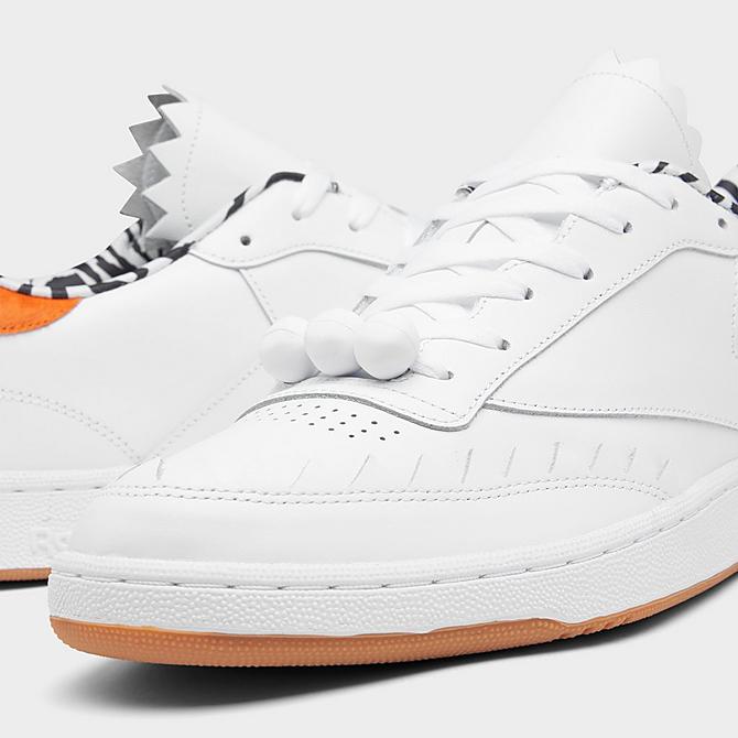 Front view of Reebok Club C Jetsons x Flintstones Casual Shoes in Footwear White/Black/Thermal Orange Click to zoom