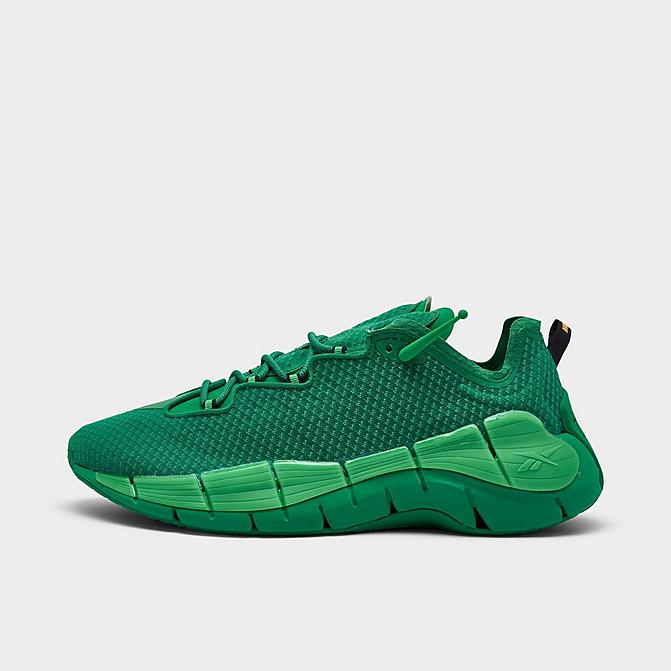 Right view of Men's Reebok Zig Kinetica II Running Shoes in Flora Green/Big Green/Black Click to zoom