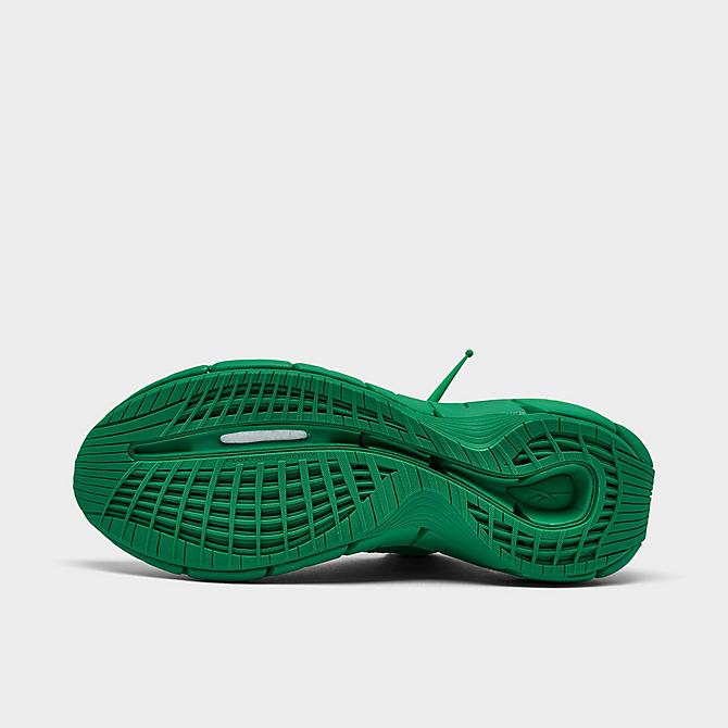 Bottom view of Men's Reebok Zig Kinetica II Running Shoes in Flora Green/Big Green/Black Click to zoom